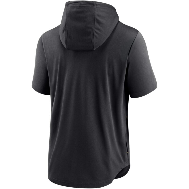 Pittsburgh Pirates Lockup Performance Short Sleeve Lightweight Hooded Top - Black - Image 3