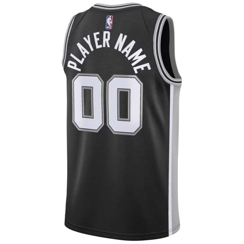San Antonio Spurs Swingman Custom Jersey Black - Icon Edition - Image 3
