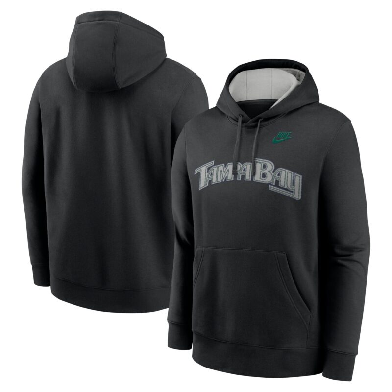Tampa Bay Rays Rewind Club Logo Pullover Hoodie - Black