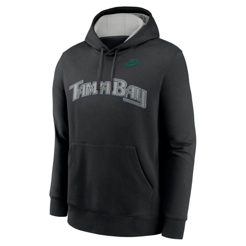Tampa Bay Rays Rewind Club Logo Pullover Hoodie - Black - Image 2
