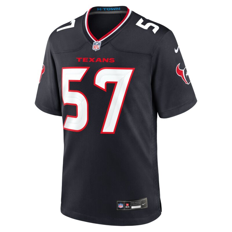 Blake Fisher Houston Texans Team Game Jersey - Navy - Image 2