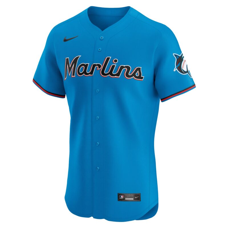 Miami Marlins Alternate Vapor Premier Elite Patch Jersey - Blue - Image 2
