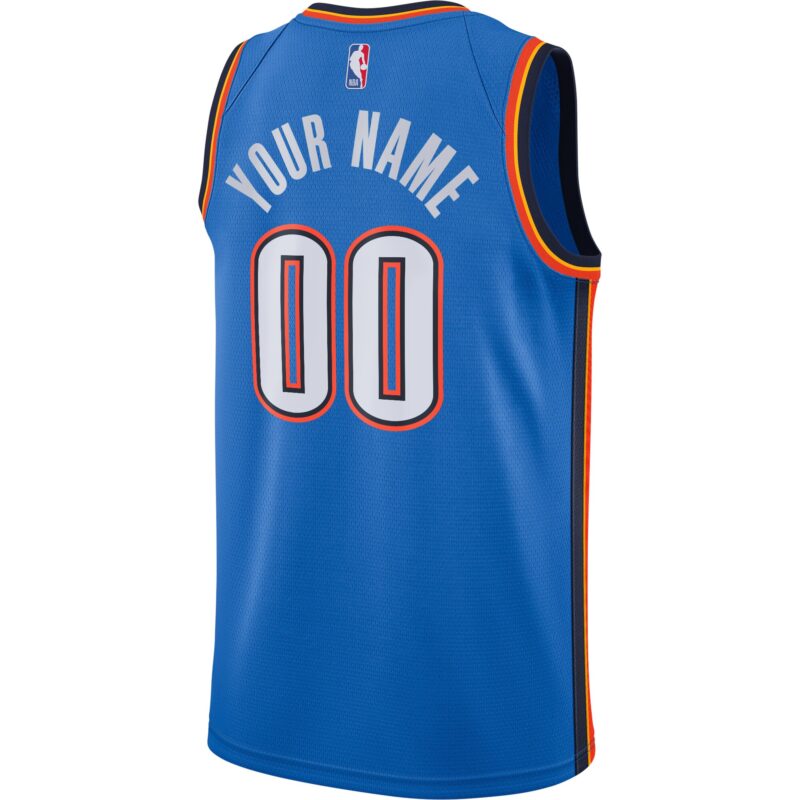 Oklahoma City Thunder Custom Swingman Jersey - Icon Edition - Blue - Image 3