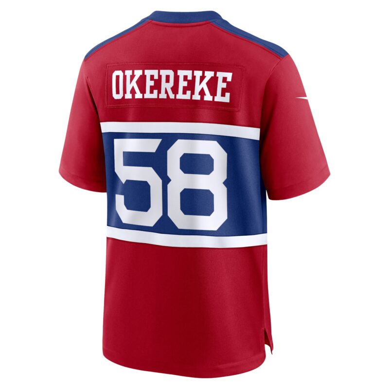 Bobby Okereke New York Giants Alternate Player Game Jersey - Century Red - Image 3