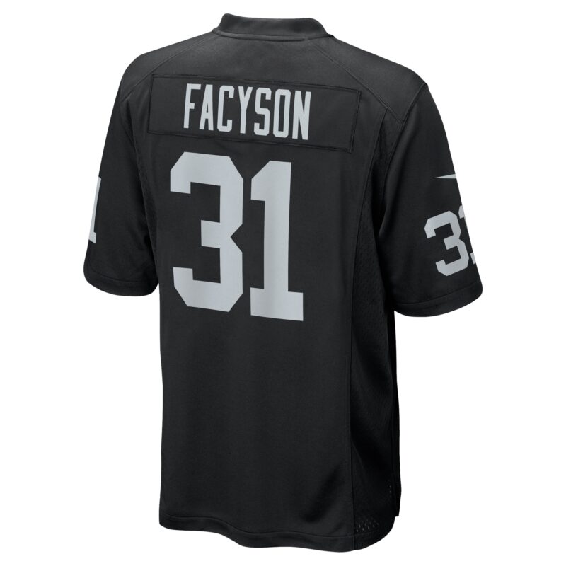 Brandon Facyson Las Vegas Raiders Team Game Jersey - Black - Image 3