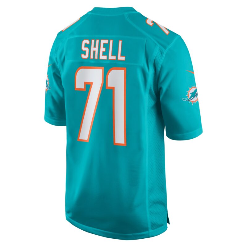 Brandon Shell Miami Dolphins Home Game Player Jersey - Aqua - Image 3