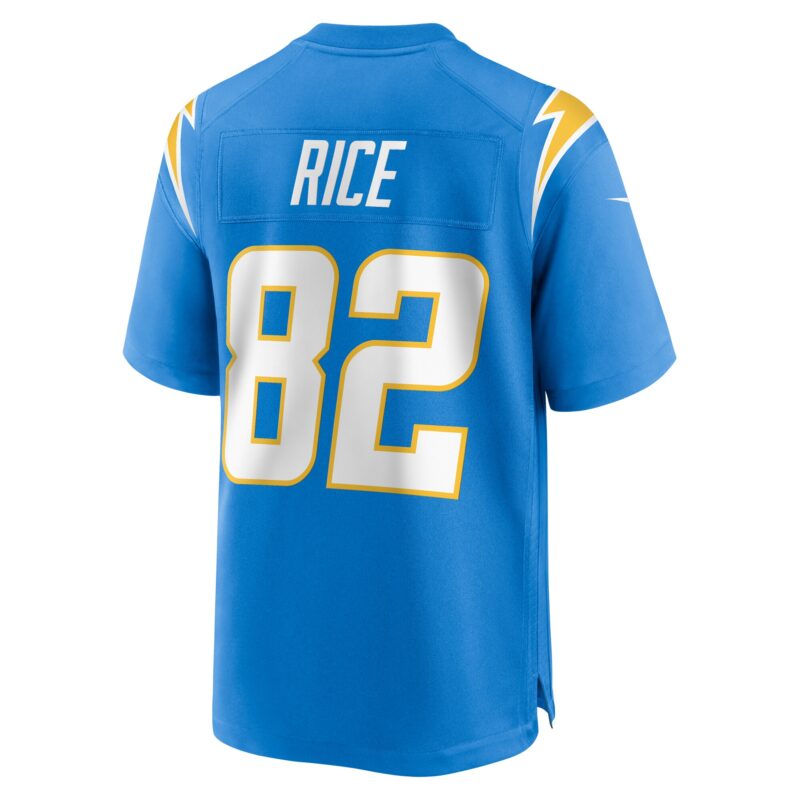 Brenden Rice Los Angeles Chargers Team Game Jersey - Powder Blue - Image 3