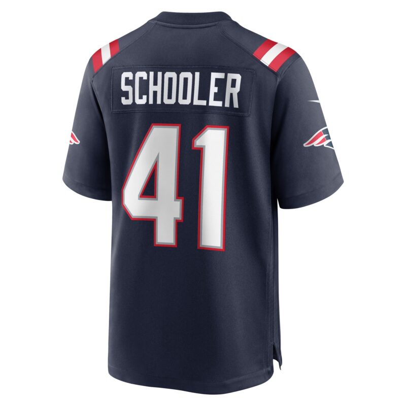 Brenden Schooler New England Patriots Game Player Jersey - Navy - Image 3