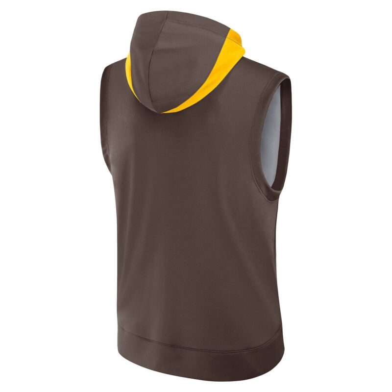 San Diego Padres Collection Performance Sleeveless Pullover Hoodie - Brown - Image 3
