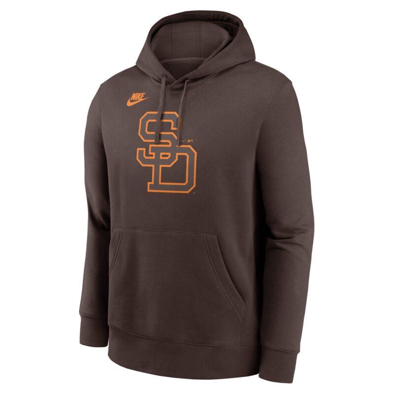 San Diego Padres Cooperstown Collection Logo Club Pullover Hoodie - Brown - Image 2