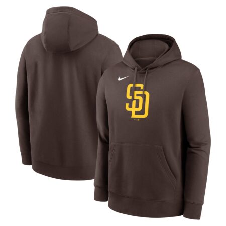 San Diego Padres Logo Club Fleece Pullover Hoodie - Brown