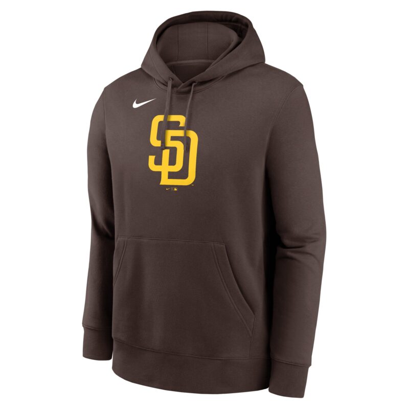 San Diego Padres Logo Club Fleece Pullover Hoodie - Brown - Image 2