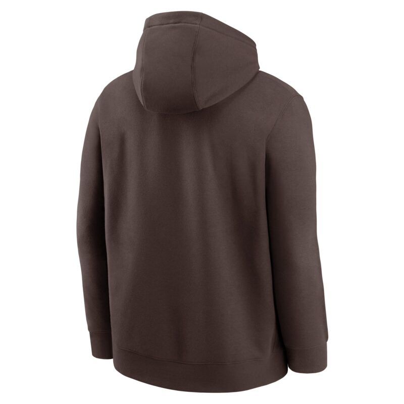San Diego Padres Logo Club Fleece Pullover Hoodie - Brown - Image 3