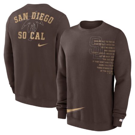San Diego Padres Statement Ball Game Fleece Pullover Sweatshirt - Brown