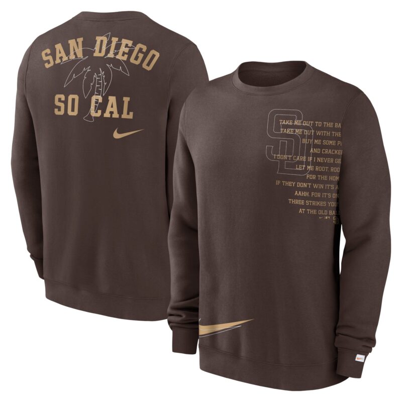 San Diego Padres Statement Ball Game Fleece Pullover Sweatshirt - Brown
