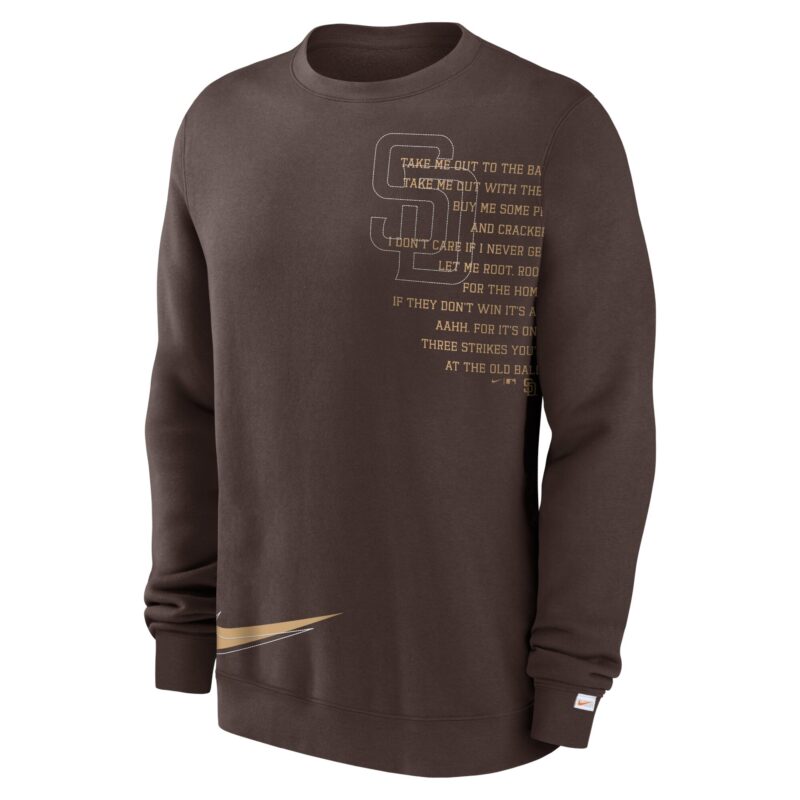 San Diego Padres Statement Ball Game Fleece Pullover Sweatshirt - Brown - Image 2