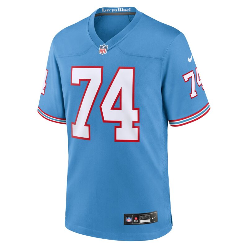 Bruce Matthews Tennessee Titans Oilers Throwback Retired Player Game Jersey - Light Blue - Image 2