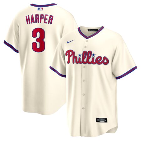 Bryce Harper Philadelphia Phillies Alternate Player Name Jersey - Cream
