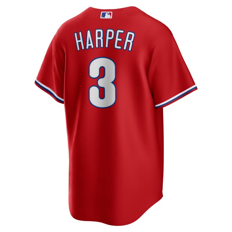 Bryce Harper Philadelphia Phillies Alternate Player Name Jersey - Red - Image 3