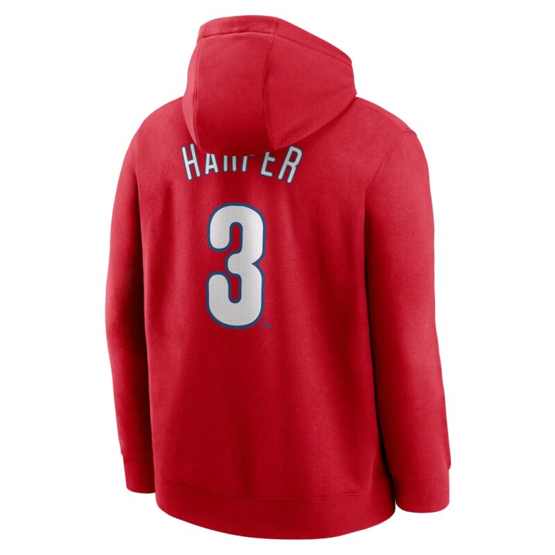 Bryce Harper Philadelphia Phillies Player Name & Number Club Pullover Hoodie - Red - Image 3