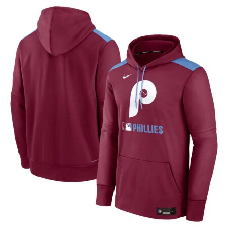 Philadelphia Phillies Collection Performance Pullover Hoodie - Burgundy