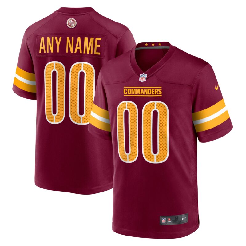 Washington Commanders Game Custom Player Jersey - Burgundy