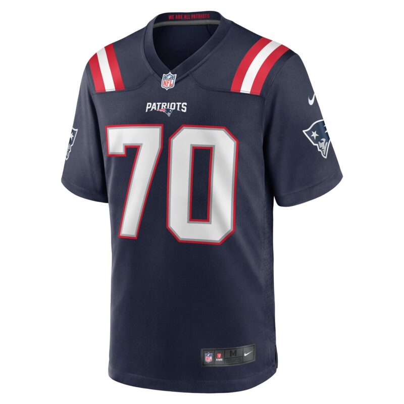 Caedan Wallace New England Patriots Game Jersey - Navy - Image 2