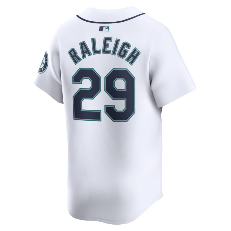 Cal Raleigh Seattle Mariners Home Limited Player Jersey - White - Image 3