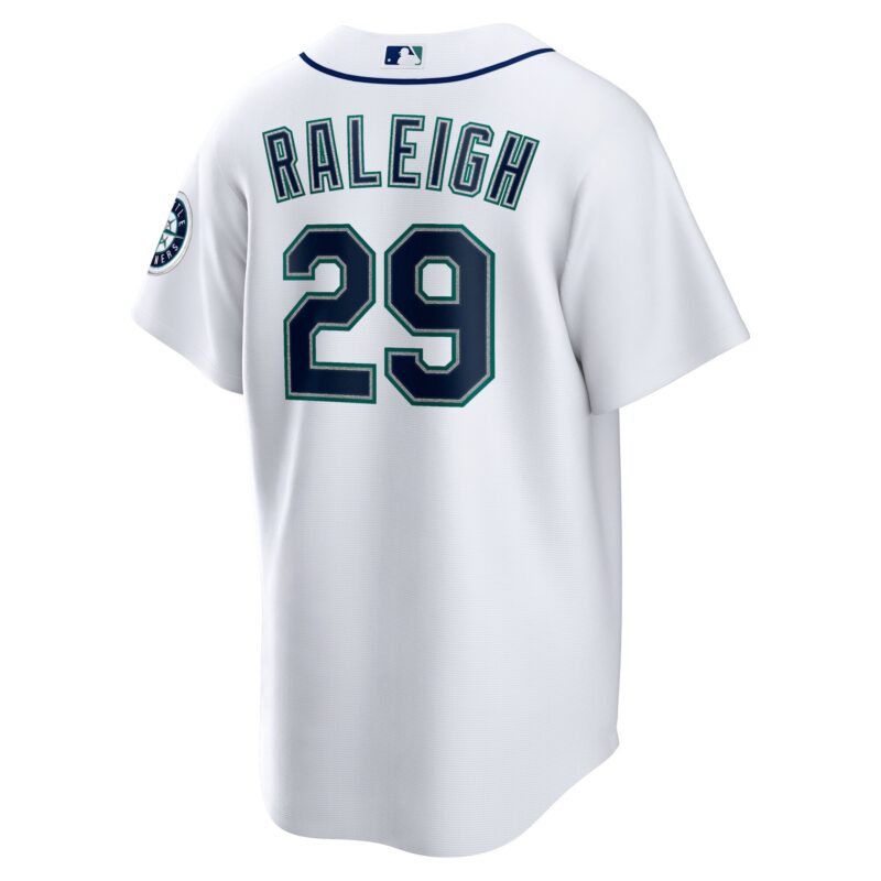Cal Raleigh Seattle Mariners Home Jersey - White - Image 3