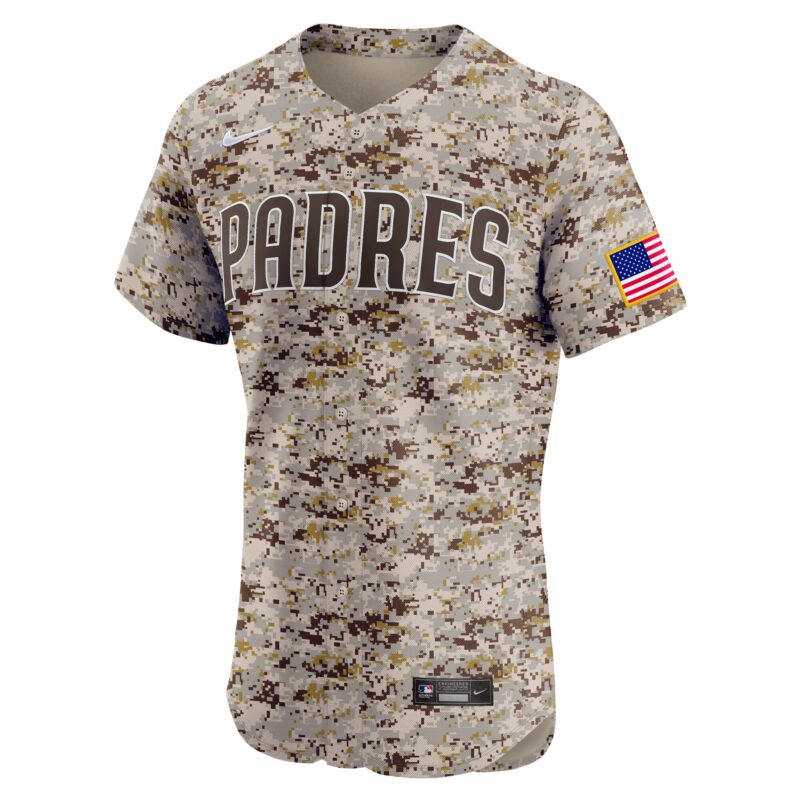 San Diego Padres Alternate Vapor Premier Elite Patch Jersey - Camo - Image 2
