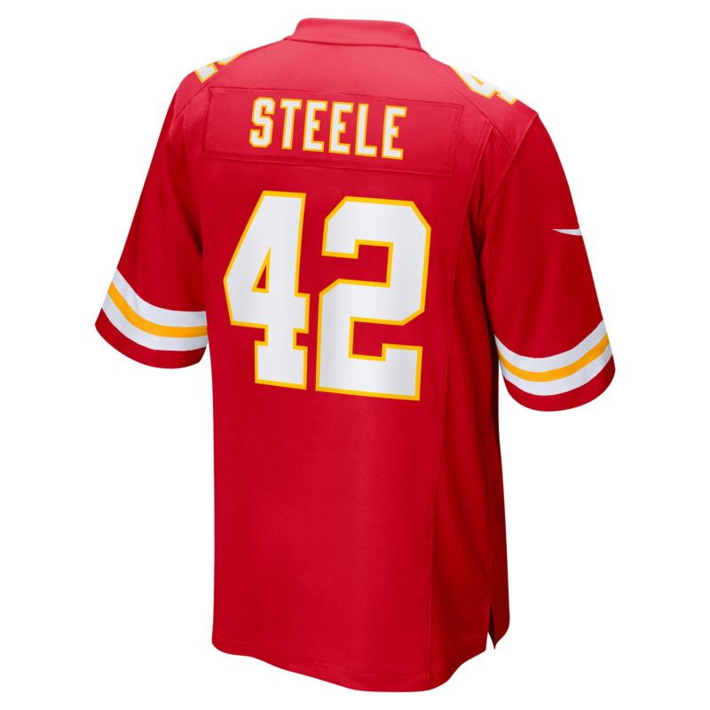 Carson Steele Kansas City Chiefs Game Jersey - Red - Image 3