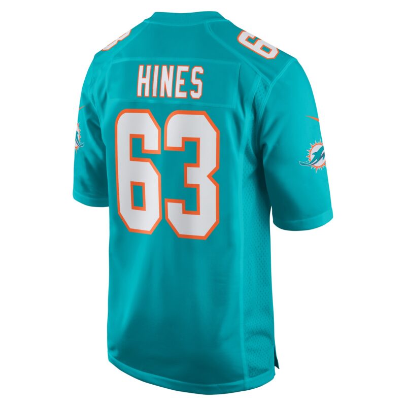 Chasen Hines Miami Dolphins Team Game Jersey - Aqua - Image 3