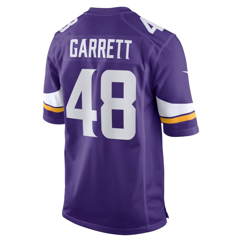Chris Garrett Minnesota Vikings Home Game Player Jersey - Purple - Image 3