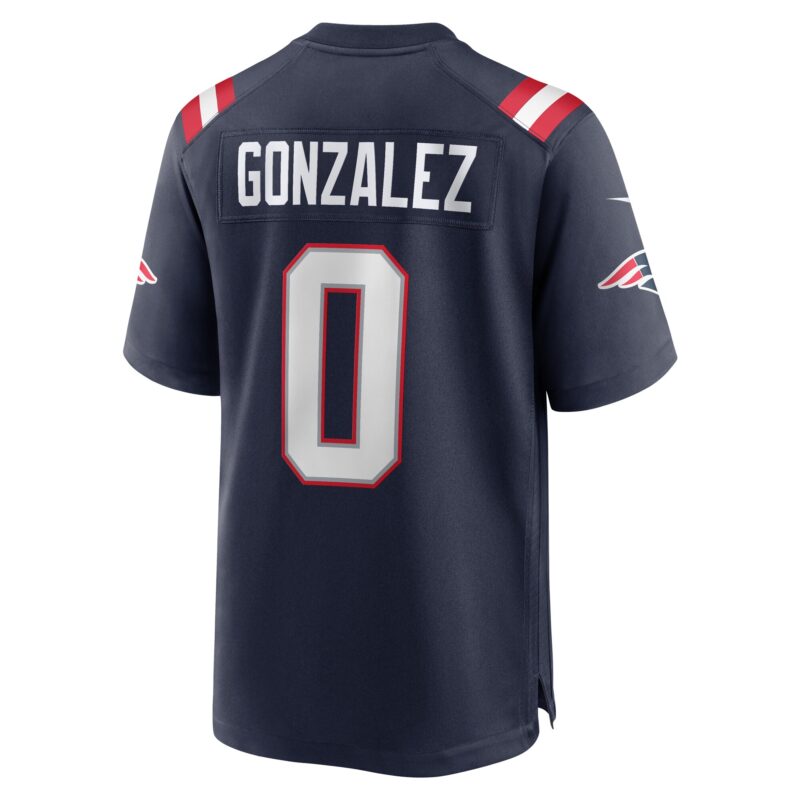 Christian Gonzalez New England Patriots Team Game Jersey - Navy - Image 3