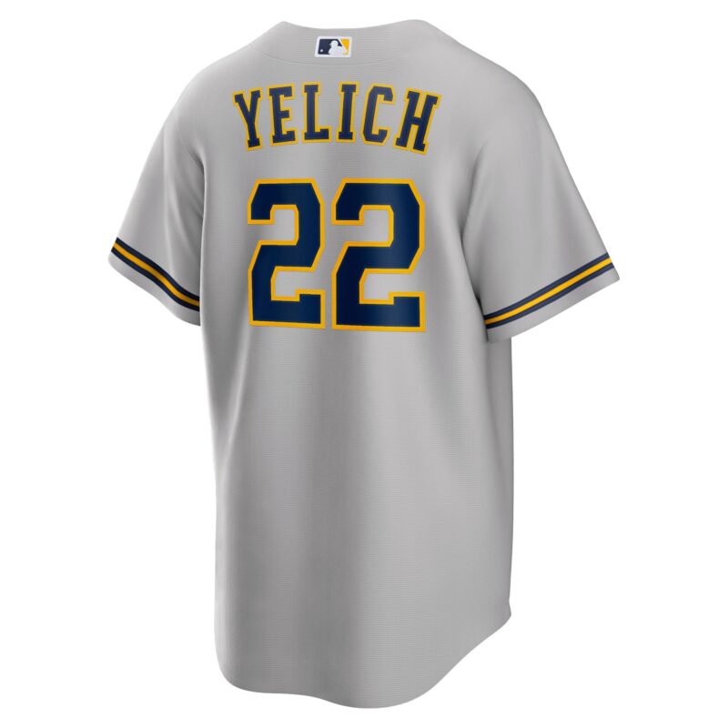 Christian Yelich Milwaukee Brewers Alternate Player Jersey - Gray - Image 3