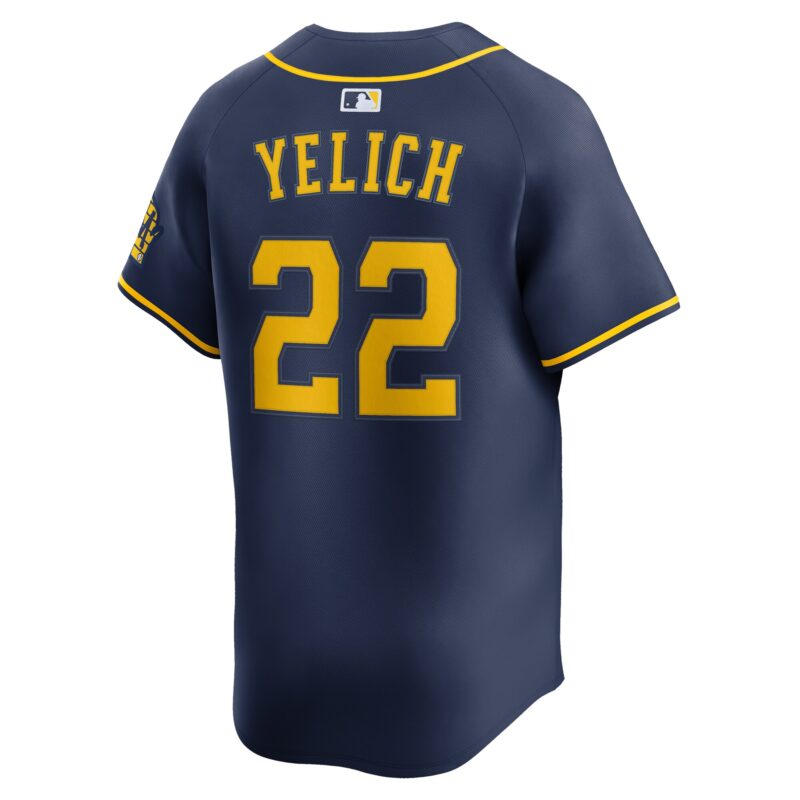 Christian Yelich Milwaukee Brewers Alternate Limited Jersey - Navy - Image 3