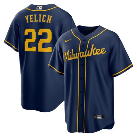Christian Yelich Milwaukee Brewers Alternate Player Jersey - Navy