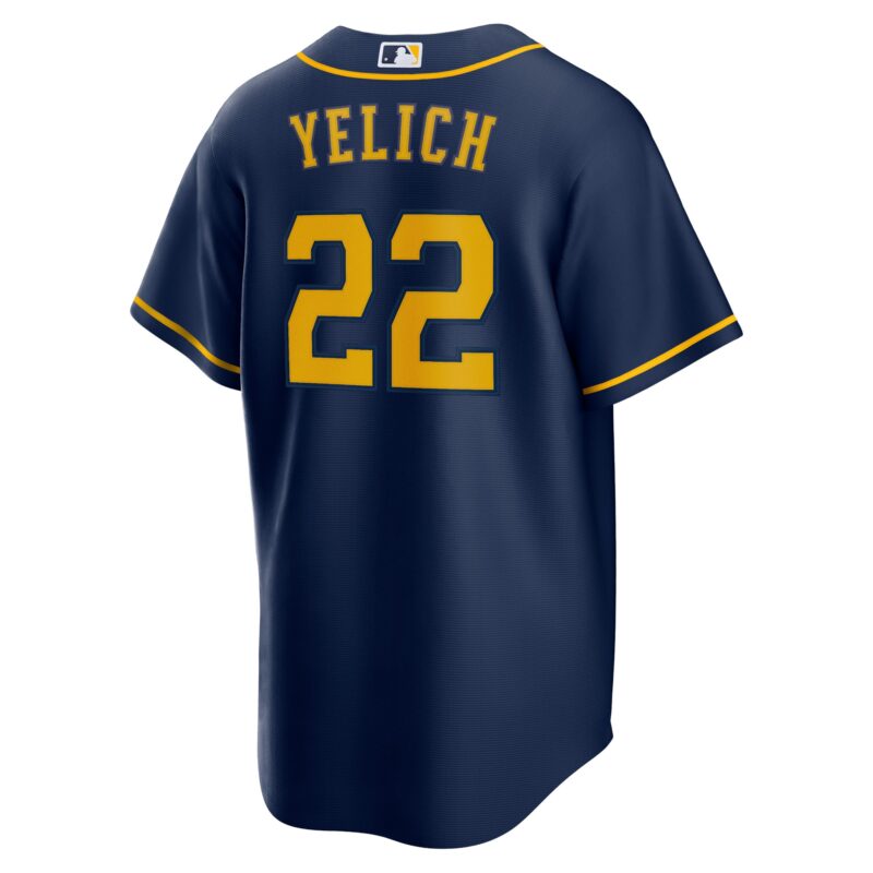 Christian Yelich Milwaukee Brewers Alternate Player Jersey - Navy - Image 3