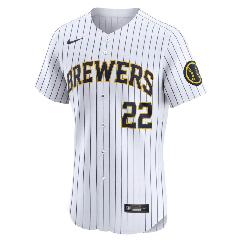 Christian Yelich Milwaukee Brewers Alternate Alternate Elite Player Jersey - White - Image 2
