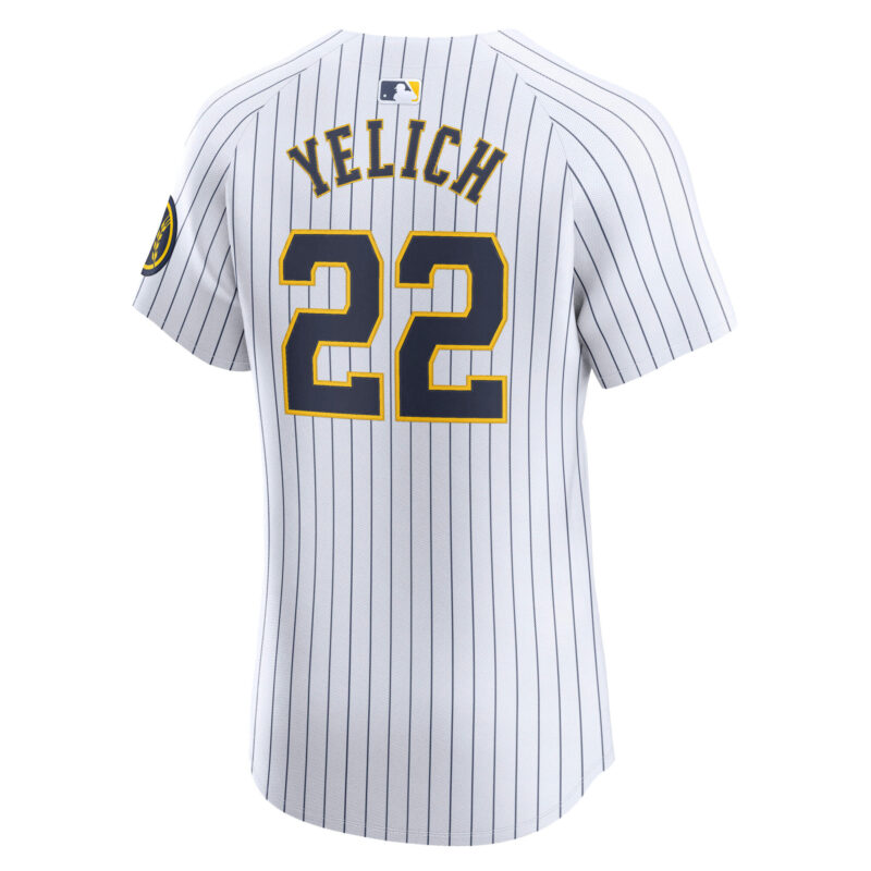 Christian Yelich Milwaukee Brewers Alternate Alternate Elite Player Jersey - White - Image 3