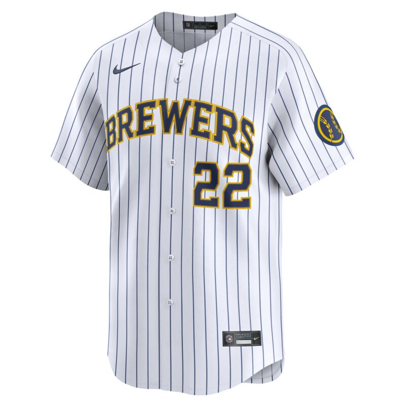 Christian Yelich Milwaukee Brewers Alternate Limited Jersey - White - Image 2
