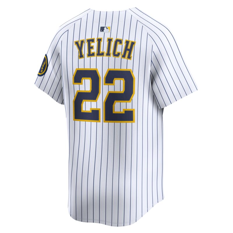Christian Yelich Milwaukee Brewers Alternate Limited Jersey - White - Image 3