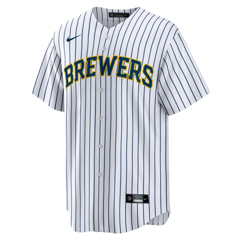 Christian Yelich Milwaukee Brewers Alternate Player Jersey - White - Image 2