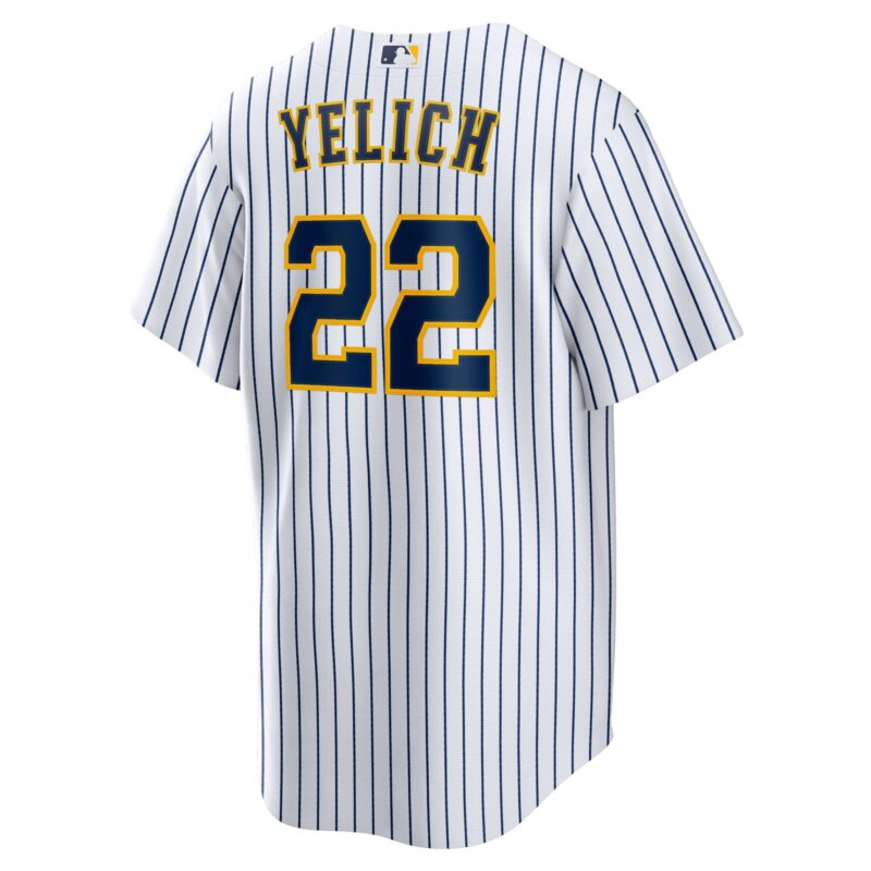 Christian Yelich Milwaukee Brewers Alternate Player Jersey - White - Image 3