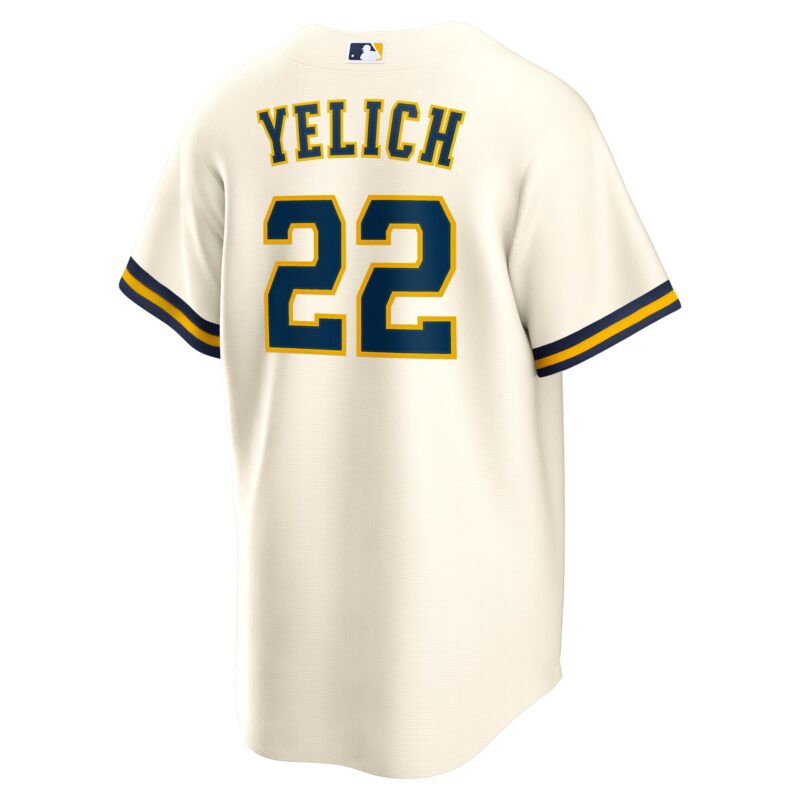 Christian Yelich Milwaukee Brewers Home Jersey - White - Image 3