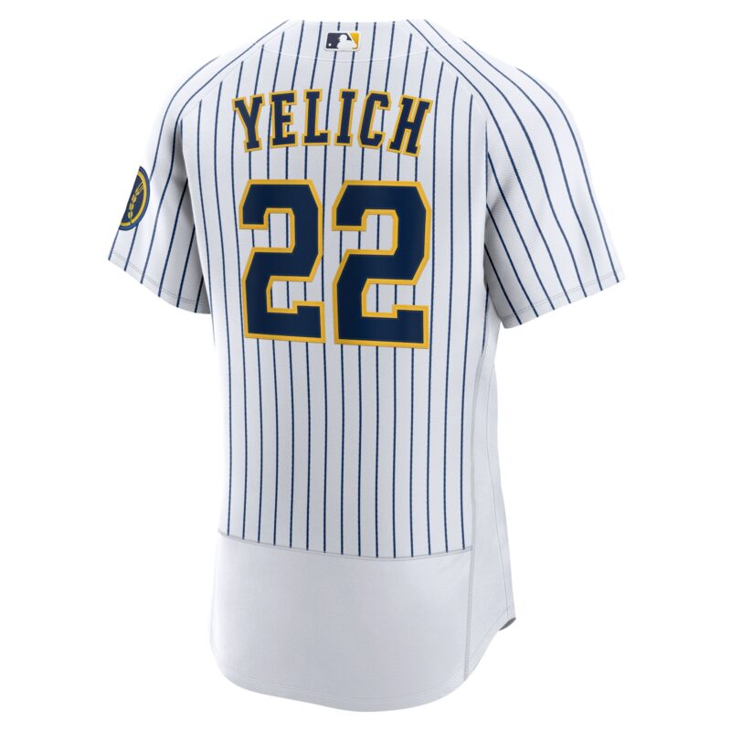 Christian Yelich Milwaukee Brewers Team Alternate Player Jersey - White - Image 3