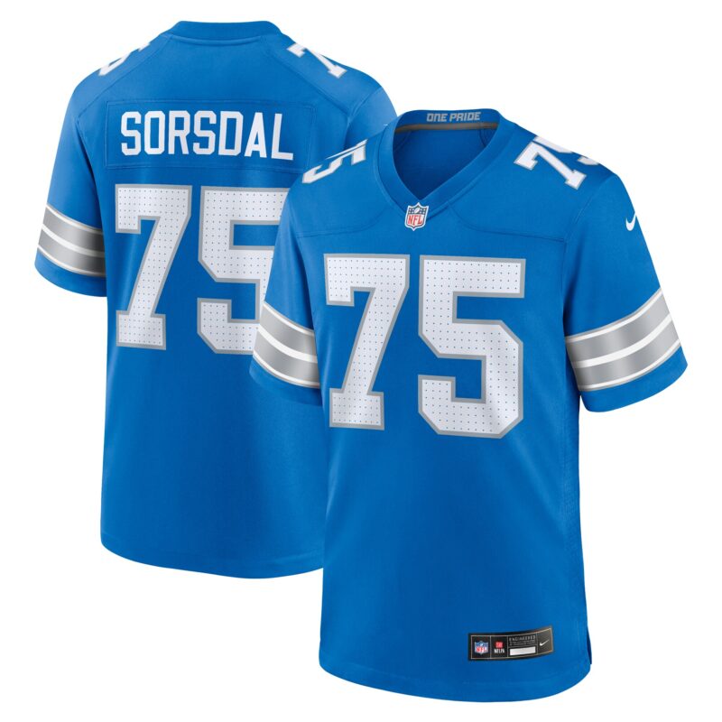 Colby Sorsdal Detroit Lions Team Game Jersey - Blue