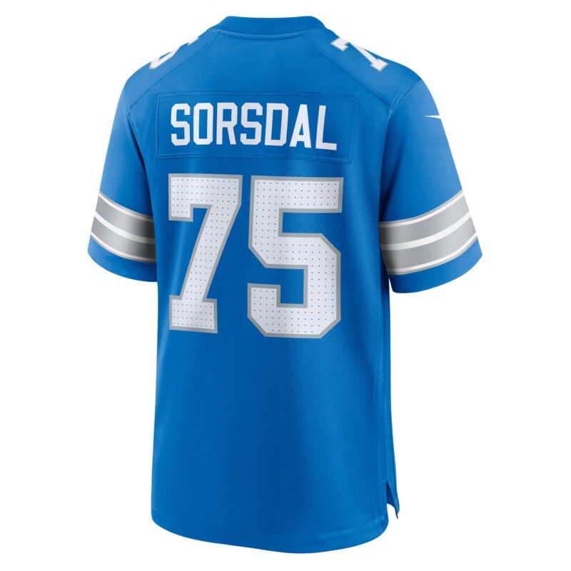 Colby Sorsdal Detroit Lions Team Game Jersey - Blue - Image 3