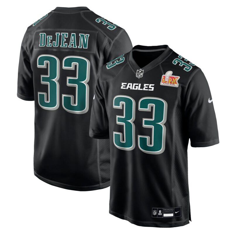 Cooper DeJean Philadelphia Eagles Super Bowl LIX Fashion Game Player Jersey - Carbon Black