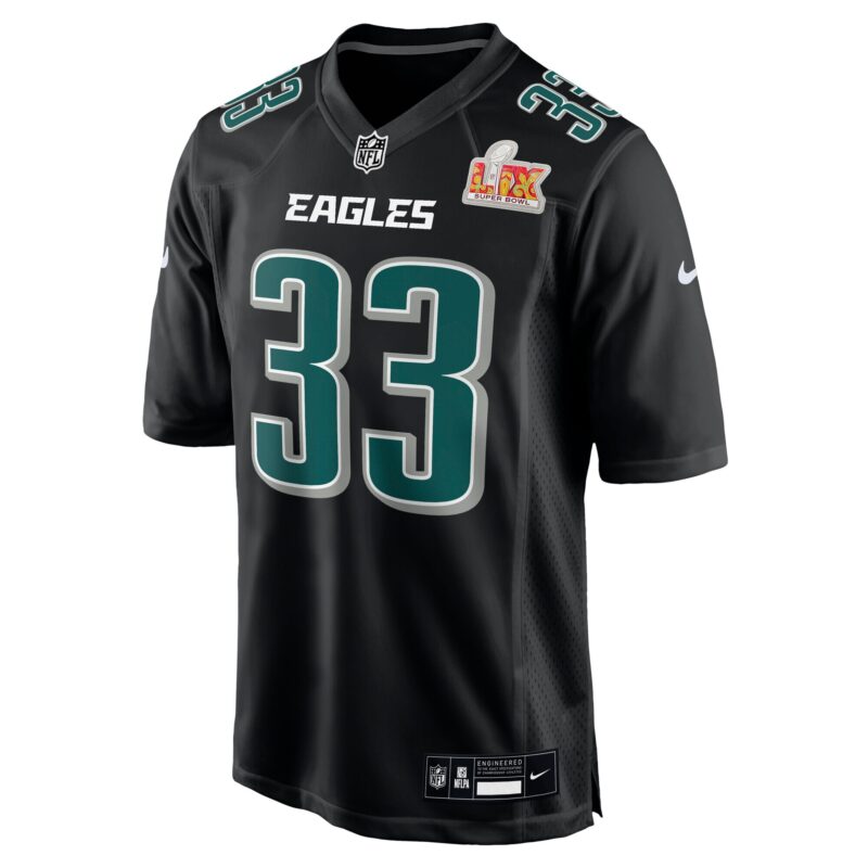 Cooper DeJean Philadelphia Eagles Super Bowl LIX Fashion Game Player Jersey - Carbon Black - Image 2